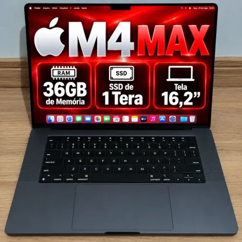Macbook Pro M4 Max. Mem. 36 Gb. Ssd 1 Tera. Tela 16. Até 18 x