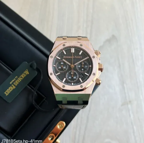 Relógio Audemars Piguet Cronograph Rose Black ETA Suíço Exclusivo