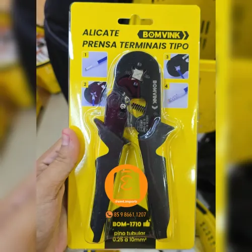 Alicate Crimpador Prensa Terminal Tubular 0.25 A 10mm2