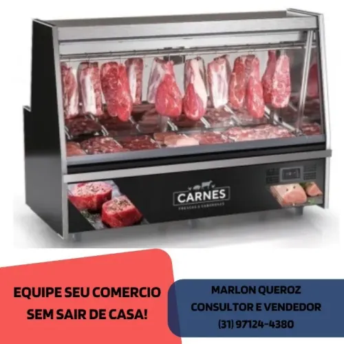 Balcão de Açougue 2M Preto Gelopar