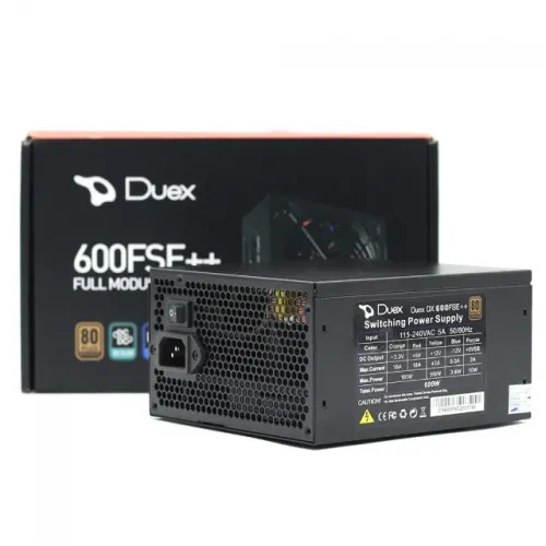 Fonte gamer 600w 80 plus bronze preto - NOVO