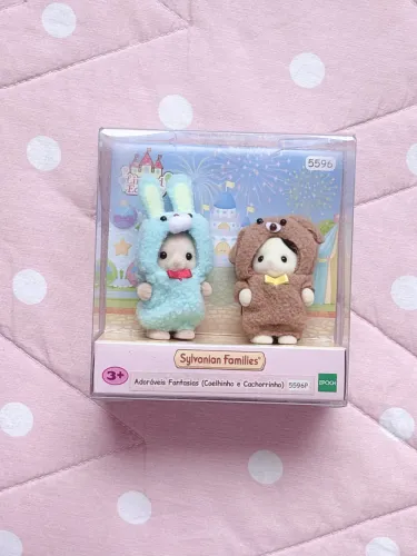 sylvanian families - dupla adoráveis fantasias - hamster e gatinho