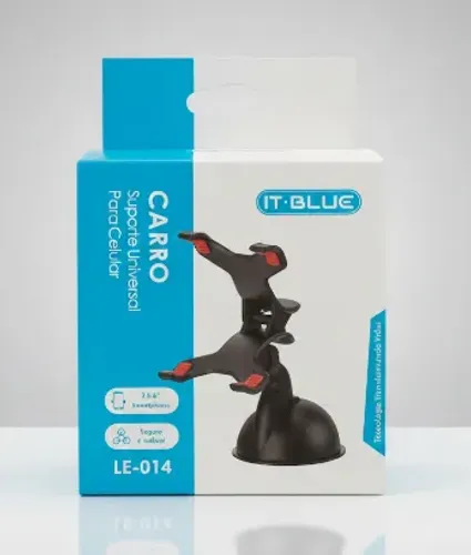 Suporte Celular Veicular Ventosa 360 Graus IT-BLUE LE-014 Novo