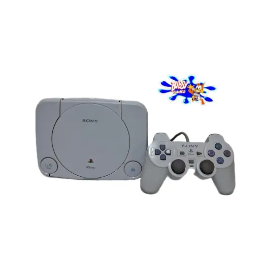 Ps one branco fonte jogo 1 controle 