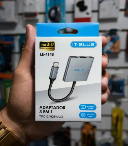 Adaptador 3 em 1 TIPO-C/HDTV/USB