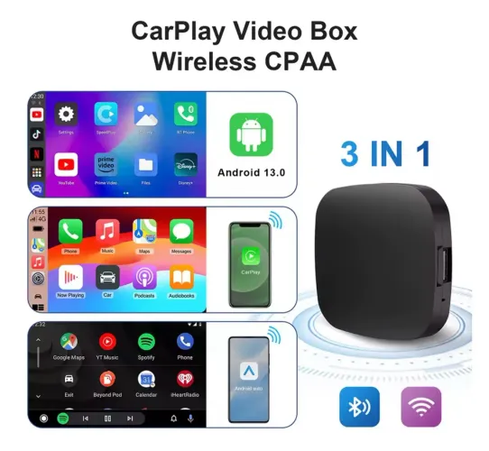 3 em 1 - Android13, CarPlay & AndroidAuto