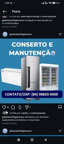 Consertamos geladeira a domicílio