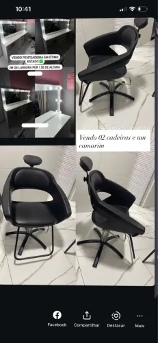 Vendo cadeira e camarim 