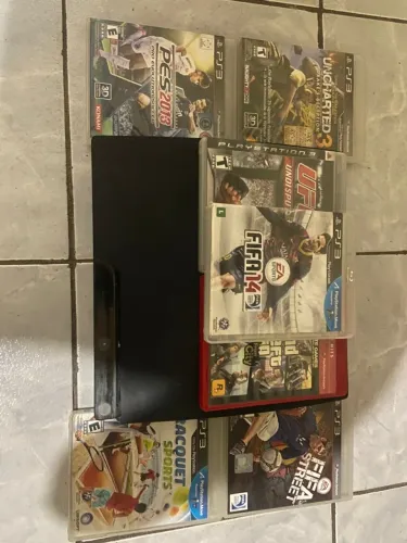 PS3 com 7 JOGOS ORIGINAIS