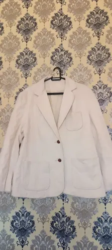 Blazer de veludo branco Tam M