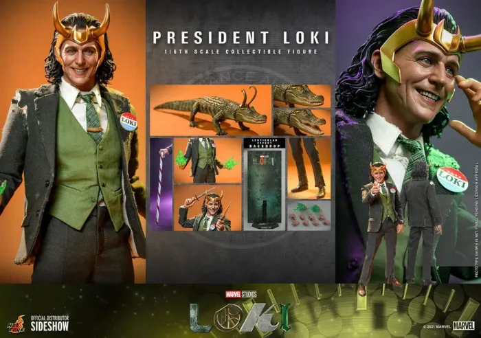 President Loki Hot Toys 1/6 novo (com parda)