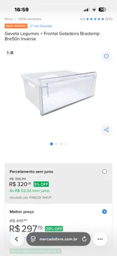 Gaveta legumes brastemp