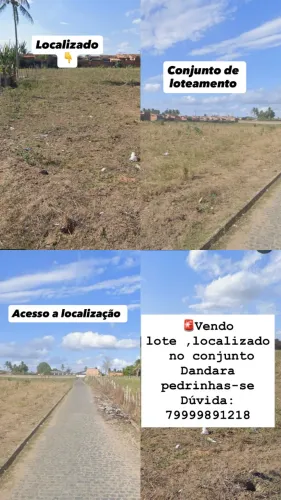 Terreno lote na cidade de pedrinhas se no valor de 8.000