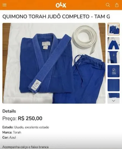 Quimono Torah Judô Completo Azul - TAM g