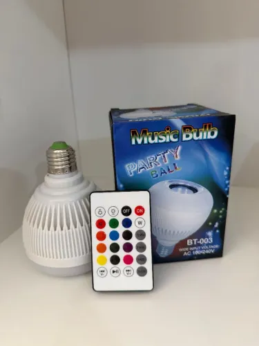 Lampada Bluetooth De Led Caixa De Som C Controle 12w Rgb