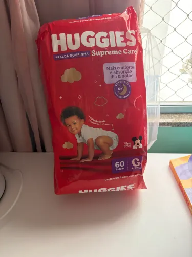 Fralda Huggies Supreme Care shortinho - Tam G (60 unid)