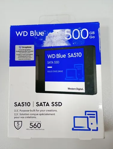 SSD WD BLUE SA510 500GB 2.5" SATA - Novo na Caixa