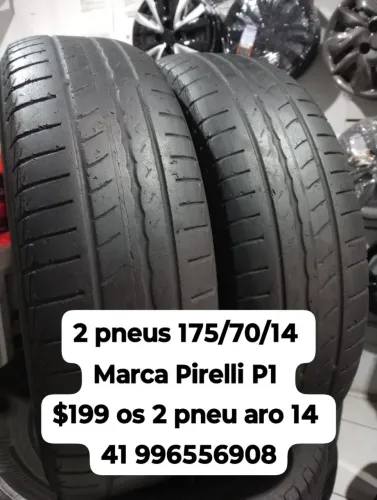 Pneus 175/70/14 marca Pirelli P1 $199 os 2 pneu aro 14 roda muito ainda não é remold