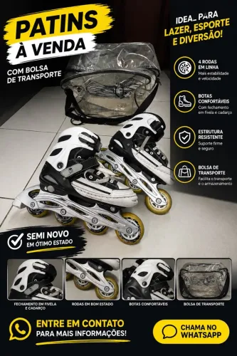 PATINS TAMANHO 38 AO 41