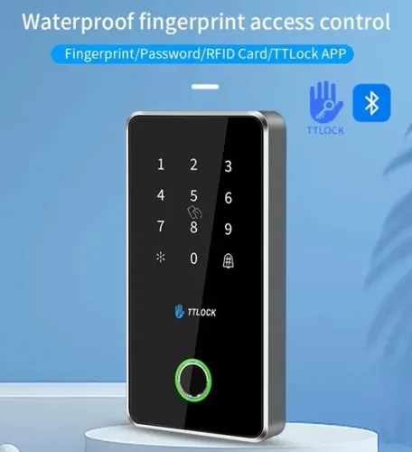 Controle de Acesso Biometria, Senha e Cartão RFID, APP Ttlock, Bluetooth, TT101