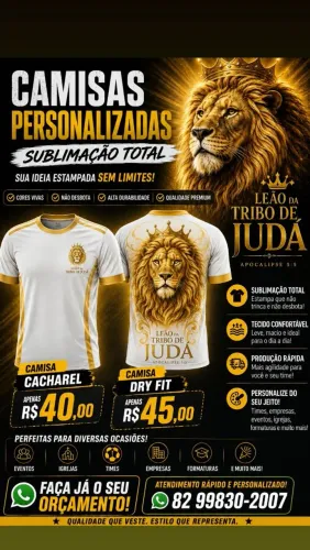 Camisas sublimação total