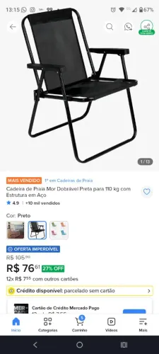 Cadeira de praia nova Mor