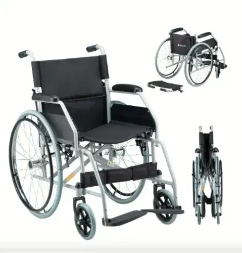 Cadeira De Rodas Dobrável 120kg Dellamed Resistente Conforto Preto