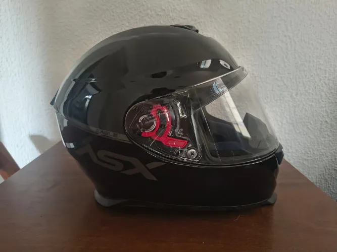 Capacete ASX Eagle Preto Brilho Tam 58