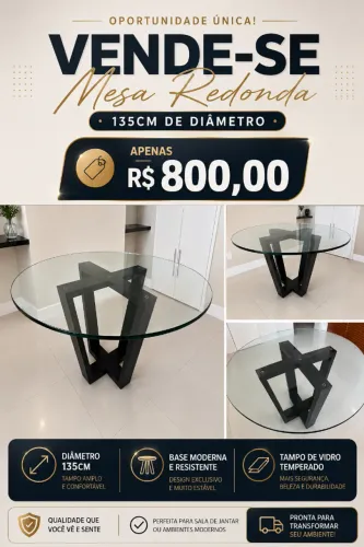 Mesa Jantar Redonda 135cm