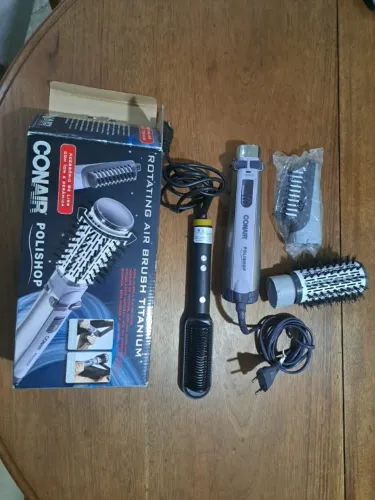 Escova Rotativa POLISHOP - Conair Polishop - Air Brush Titanium - 900 W (127 V)