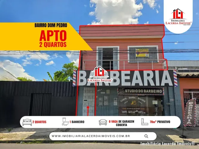 Apartamento no Dom Pedro/ 02 Qts/ 70m²/ situado na parte superior do imóvel