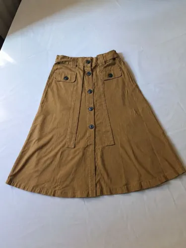 Saia Feminina Midi Marrom
