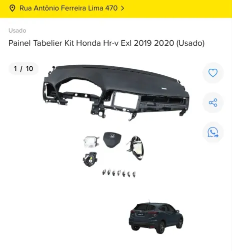KIT AIRBAG HONDA HR-V 2019 2020 COM NF E GARANTIA 