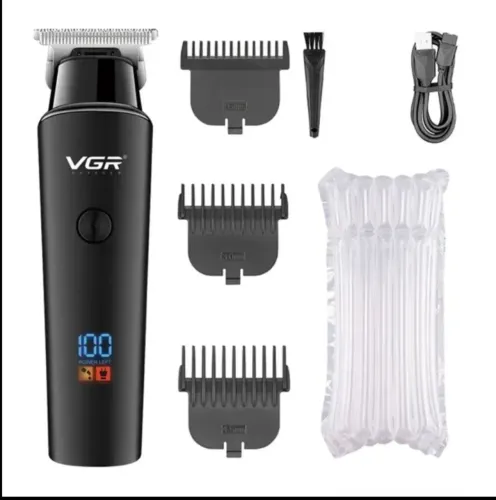 Maquininha de Cortar Cabelo Barba Profissional Sem Fio Vgr 937 Display Digital