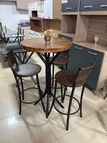 Conjunto mesa +3 tamboretes Novos