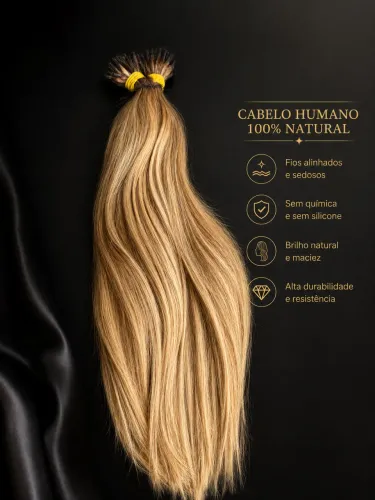 Mega Hair Humano 120g | 40cm | Sem Química | Loiro Mel