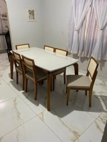 Mesa de Jantar Ametista com 06 cadeiras safira