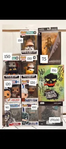 Vários funkos e alguns actions figures dc joker iron studios 