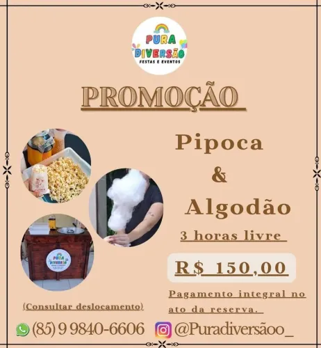 Algodao doce e pipoca