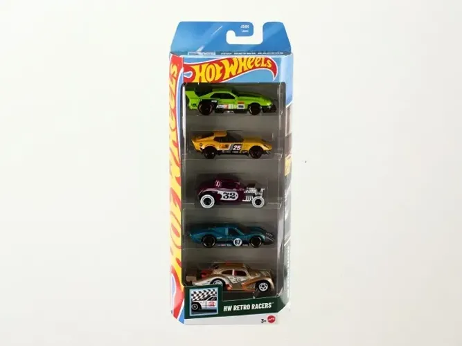 Hot Wheels Pacote com 5 Carros HW Retro Racers | Original Mattel | Lacrado