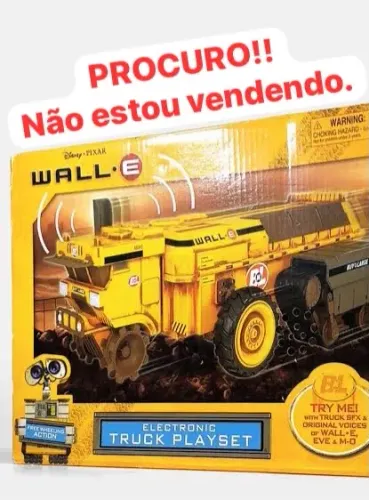 Wall-e Disney caminhão amarelo colecionador thinkway toys