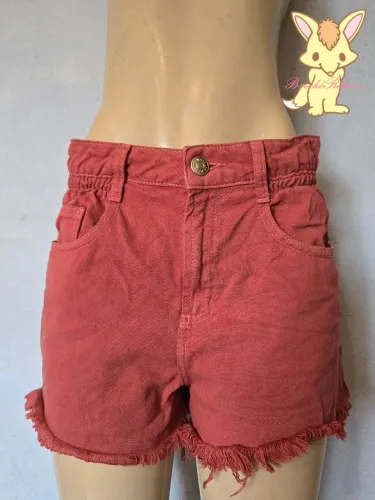 Shorts Jeans cor goiaba