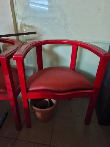 Cadeira aproximação com encosto curvo vermelha - 02 unidades