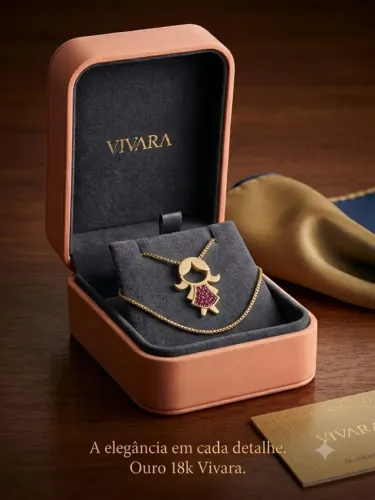 Pirgente Menina Vivara Ouro 18k + Rubi