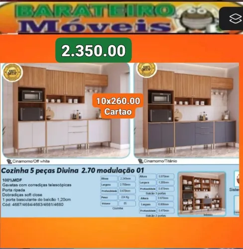 Armário de cozinha completa modulada mdf