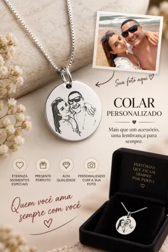 ? Colar Personalizado com Foto | Carregue Perto de Você Uma Pessoa ou Momento Que Merece 