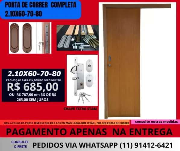 porta de para banheiro de correr COD 987
