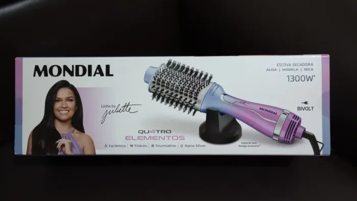 Escova elétrica alisadora e secadora