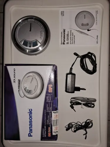 DISCMAN CD PLAYER PANASONIC SL-SX430LBS PORTÁTIL STEREO MP3 PRATEADO 