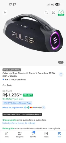 Caixa de som Pulse X Boombox